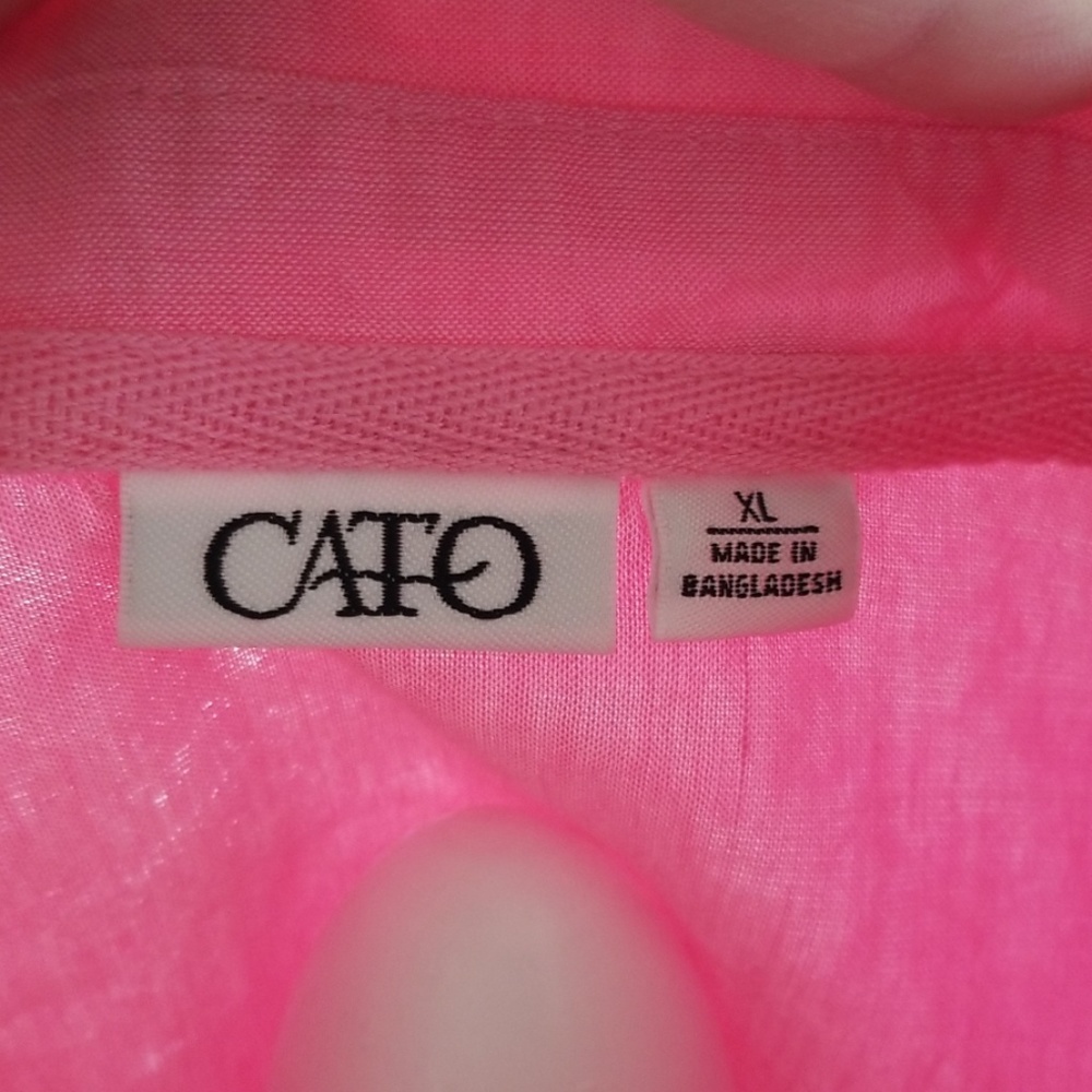 Pink LS button front blouse - Picture 4 of 8